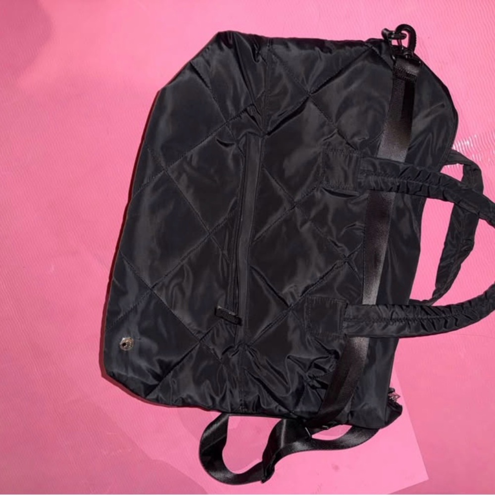 Bear Paw Black Quilted Tote Bag